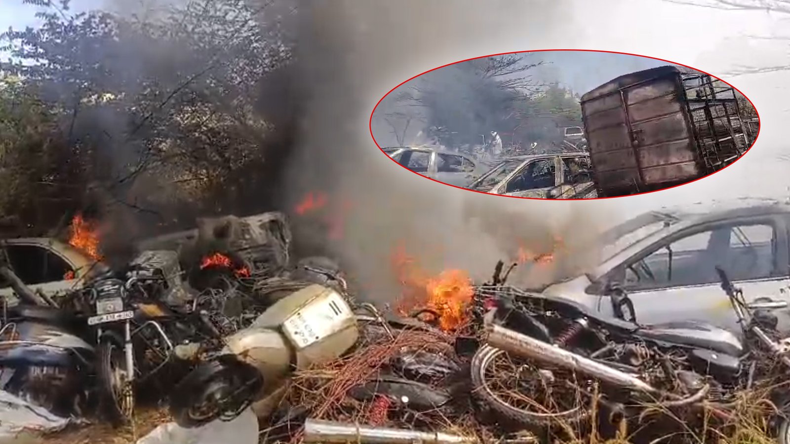 200ಕ್ಕೂ ಅಧಿಕ ವಾಹನಗಳಿದ್ದ ಪಾರ್ಕಿಂಗ್ ಗೆ ಬೆಂಕಿ! ವಾಹನಗಳ ಗತಿ ಏನು?