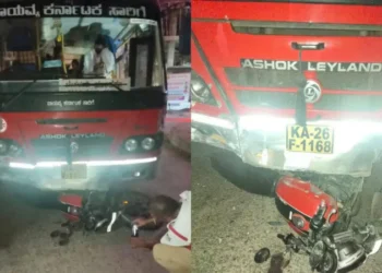 ಬೈಕ್ ಗೆ ಸಾರಿಗೆ ಬಸ್ ಡಿಕ್ಕಿ: ಇಬ್ಬರು ವಿದ್ಯಾರ್ಥಿಗಳು ಬಲಿ