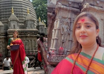 ಕಾಮಾಕ್ಯ ದೇಗುಲಕ್ಕೆ ಭೇಟಿ ನೀಡಿದ ನಟಿ ಕಾರುಣ್ಯ ರಾಮ್