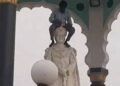 ನಾಲ್ವಡಿ ಕೃಷ್ಣರಾಜ ಒಡೆಯರ್‌ ಪ್ರತಿಮೆ ಮೇಲೆ ವಿಕೃತಿ ಮೆರೆದ ವ್ಯಕ್ತಿ