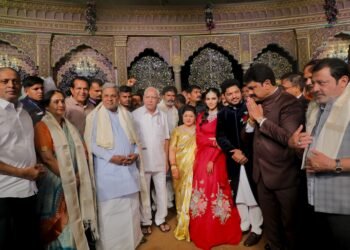 ಬಿಎಸ್ ವೈ ಮೊಮ್ಮಗನ ಆರತಕ್ಷತೆಯಲ್ಲಿ ಸಿಎಂ ಭಾಗಿ