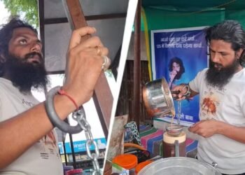 ವರದಕ್ಷಿಣೆ ಕಿರುಕುಳ ಕೇಸ್ ಹಾಕಿದ ಪತ್ನಿ ವಿರುದ್ಧ ವಿನೂತನ ಪ್ರತಿಭಟನೆ: ಕೈಕೋಳ ಧರಿಸಿ ಅತ್ತೆ ಮನೆ ಮುಂದೆಯೇ ಟೀ ಮಾರುವ ಪತಿ!