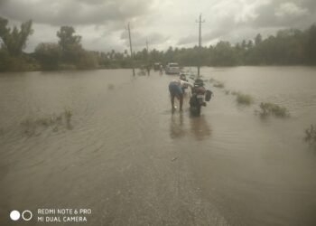 ವ್ಯಾಪಕ ಮಳೆಗೆ ತುಂಬಿ ಹರಿಯುತ್ತಿರುವ ತುಂಗಭದ್ರಾ