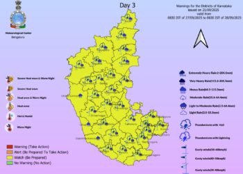 ರಾಜ್ಯದಲ್ಲಿಎರಡು ದಿನ ಭಾರೀ ಮಳೆ| ಹವಾಮಾನ ಇಲಾಖೆ ಮುನ್ಸೂಚನೆ