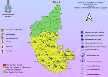 ಇಂದು ಕೂಡ ಬೆಂಗಳೂರಲ್ಲಿ ಭಾರಿ ಮಳೆ ಸಾಧ್ಯತೆ!| 24 ಜಿಲ್ಲೆಗಳಿಗೆ ಎಲ್ಲೋ ಅಲರ್ಟ್