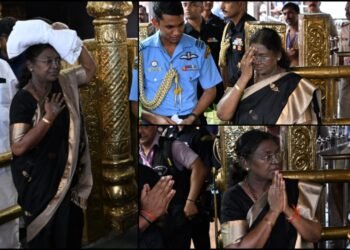 ಇರುಮುಡಿ ಹೊತ್ತು ಶಬರಿಮಲೆ ಅಯ್ಯಪ್ಪನ ದರ್ಶನ ಪಡೆದ ರಾಷ್ಟ್ರಪತಿ ದ್ರೌಪದಿ ಮುರ್ಮು!