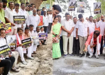 2ನೇ ರೌಂಡ್ ರಸ್ತೆಗುಂಡಿ, ಕಸದ ಚಳುವಳಿ ಶುರು ಮಾಡಿದ BJP ನಾಯಕರು | ಪ್ಲೇಕಾರ್ಡ್ ಹಿಡಿದು ಪ್ರತಿಭಟನೆ