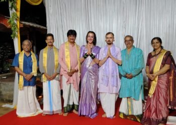 ಯುರೋಪ್ ವರ, ಫ್ರಾನ್ಸ್‌ನ ವಧು ; ಕೊಲ್ಲೂರಿನಲ್ಲಿ ನೆರೆವೇರಿತು ಕೃಷ್ಣ ಭಕ್ತರ ಮದುವೆ