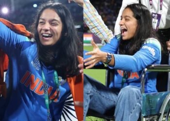 ಗಾಯದ ನೋವಿನಲ್ಲೂ ದೇಶಪ್ರೇಮದ ಸಂಭ್ರಮ : ವೀಲ್‌ಚೇರ್‌ನಲ್ಲಿ ವಿಶ್ವಕಪ್ ವಿಜಯೋತ್ಸವ ಆಚರಿಸಿದ ಪ್ರತಿಕಾ ರಾವಲ್!