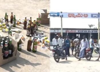 ಚಿತ್ರದುರ್ಗ |  ಢಾಬಾದಲ್ಲಿ ಅಕ್ರಮ ಮದ್ಯ ಮಾರಾಟ ; ಮಾಲು ಸಮೇತ ಹಿಡಿದ  ಗ್ರಾಮಸ್ಥರು