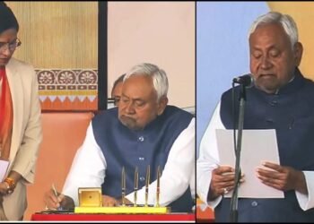 ದಾಖಲೆಯ 10ನೇ ಬಾರಿ ಬಿಹಾರ ಸಿಎಂ ಆಗಿ ನಿತೀಶ್ ಕುಮಾರ್ ಪ್ರಮಾಣ : ಎನ್‌ಡಿಎ ಬೃಹತ್ ಶಕ್ತಿ ಪ್ರದರ್ಶನ