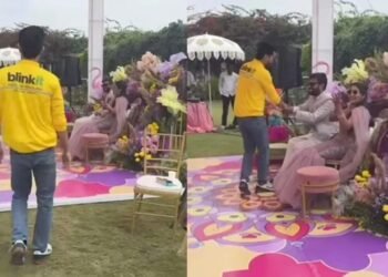 ಅರಶಿನ ಶಾಸ್ತ್ರಕ್ಕೆ ಬ್ಲಿಂಕಿಟ್ ಯೂನಿಫಾರ್ಮನಲ್ಲಿ ಹೋದ ಸ್ನೇಹಿತ ; ವಿಡಿಯೋ ವೈರಲ್‌