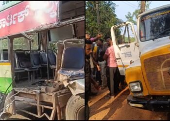 ಉಡುಪಿಯಲ್ಲಿ KSRTC ಬಸ್‌-ಟಿಪ್ಪರ್ ನಡುವೆ ಭೀಕರ ಅಪಘಾತ.. ನಾಲ್ಕು ವಿದ್ಯಾರ್ಥಿಗಳು ಮೃತಪಟ್ಟಿರುವ ಶಂಕೆ!