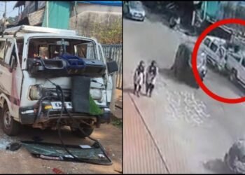 ನಿಂತಿದ್ದ ಪಿಕಪ್​​​​​ಗೆ ಶಾಲಾ ಓಮಿನಿ ಡಿಕ್ಕಿ | ಚಾಲಕ ಸೇರಿ ನಾಲ್ವರು ಮಕ್ಕಳಿಗೆ ಗಂಭೀರ ಗಾಯ!