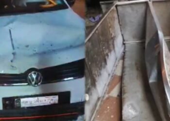 ಕುಡಿದ ಮತ್ತಿನಲ್ಲಿ ಪಾನಿಪುರಿ ಅಂಗಡಿಗೆ ಕಾರು ನುಗ್ಗಿಸಿದ ಚಾಲಕ