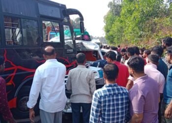 ಮೀಯಾರು ರಾಷ್ಟ್ರೀಯ ಹೆದ್ದಾರಿಯಲ್ಲಿ ಬಸ್-ತೂಫಾನ್ ನಡುವೆ ಮುಖಾಮುಖಿ ಡಿಕ್ಕಿ ; ಮೂವರು ಸಾವು, ಹಲವರಿಗೆ ಗಾಯ