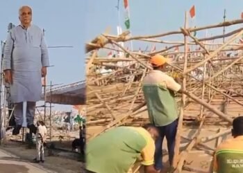 ಹುಬ್ಬಳ್ಳಿಯಲ್ಲಿ ಸಿಎಂ ಭಾಗಿಯಾಗಬೇಕಿದ್ದ ಕಾರ್ಯಕ್ರಮದಲ್ಲಿ ಅವಘಡ | ನೆಲಕ್ಕುರುಳಿದ   ಕಟೌಟ್ ; ಮೂವರಿಗೆ ಗಾಯ