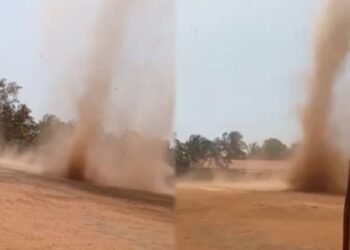 ಕುಂದಾಪುರ | ಸುರಳಿ ಸುರುಳಿಯಾಗಿ ಸುತ್ತಿದ ಭಯಾನಕ ಸುಳಿಗಾಳಿ ; ಜನರಲ್ಲಿ ಆತಂಕ