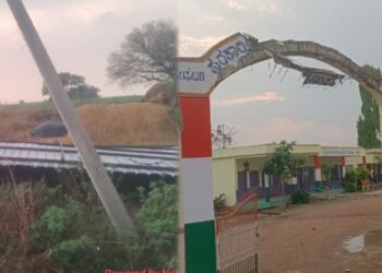 ಬಿರುಗಾಳಿ ಅವಾಂತರ : ಹಾರಿ ಹೋದ ಶಾಲೆಯ ಮೇಲ್ಚಾವಣಿ