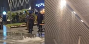 ಮಿನಿ ಜಲಪಾತದಂತಾದ ಬೆಂಗಳೂರು ಏರ್‌ಪೋರ್ಟ್‌.. ವಿಡಿಯೋ ವೈರಲ್‌