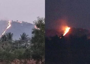 ಹಾವೇರಿ : ಮಲ್ಲೇಶ್ವರ ಗುಡ್ಡಕ್ಕೆ ಬೆಂಕಿ ಹಚ್ಚಿದ ಕಿಡಿಗೇಡಿಗಳು