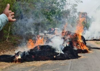 ವಿದ್ಯುತ್ ತಂತಿ ಸ್ಪರ್ಶಿಸಿ ಬೆಂಕಿ ಅವಘಡ.. ಹುಲ್ಲು ಸಮೇತ ಸುಟ್ಟು ಬೂದಿಯಾದ ಟ್ರ್ಯಾಕ್ಟರ್!