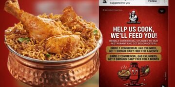 ಸಿಲಿಂಡರ್‌ ತನ್ನಿ, ತಿಂಗಳು ಪೂರ್ತಿ ಫ್ರೀ ಬಿರಿಯಾನಿ ತಿನ್ನಿ – ಗ್ಯಾಸ್‌ಗಾಗಿ ಹೋಟೆಲ್‌ ಮಾಲೀಕರ ವಿಭಿನ್ನ ಆಫರ್‌!