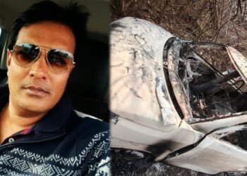 ಕಾರಿನ ಸಮೇತ ಸುಟ್ಟು ಕರಕಲಾದ ಮಾಜಿ ಶಾಸಕನ ಪುತ್ರ