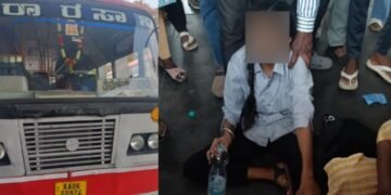 ಬಸ್ ಹತ್ತುವ ವೇಳೆ ವಿದ್ಯಾರ್ಥಿನಿ ಕಾಲಿನ ಮೇಲೆಯೇ ಹರಿದ ಟೈರ್!