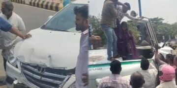 ಆ್ಯಂಬುಲೆನ್ಸ್-ಇನ್ನೋವಾ ಕಾರು ಮುಖಾಮುಖಿ ಡಿಕ್ಕಿ.. ಪ್ರಾಣಾಪಾಯದಿಂದ ಪಾರು