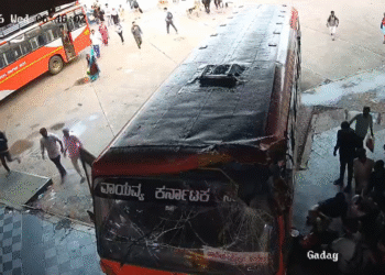 ಹಾವೇರಿಯಲ್ಲಿ ಏಕಾಏಕಿ ಜನರ ಮೇಲೆ ಬಸ್ ನುಗ್ಗಿಸಿದ ಚಾಲಕ.. ನಾಲ್ವರು ಗಂಭೀರ