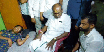 ಅನಾರೋಗ್ಯ ಪೀಡಿತ ಮಹಿಳೆಗೆ ನೆರವು ನೀಡಿದ  ಹೆಚ್.ಡಿ.ಕುಮಾರಸ್ವಾಮಿ