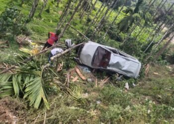 ಚಾಲಕನ ನಿಯಂತ್ರಣ ತಪ್ಪಿ ಅಡಿಕೆ ತೋಟಕ್ಕೆ ಬಿದ್ದ ಕಾರು!