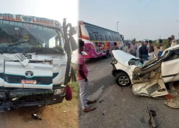 ಲಾರಿ-ಕಾರು ಮುಖಾಮುಖಿ ಡಿಕ್ಕಿ – ಸ್ಥಳದಲ್ಲೇ ಇಬ್ಬರು ದುರ್ಮರಣ