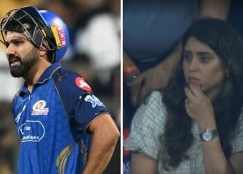 ಬೃಹತ್ ಗುರಿ ಬೆನ್ನಟ್ಟುವಾಗ ಮುಂಬೈಗೆ ಆಘಾತ – ಗಾಯಗೊಂಡು ಮೈದಾನ ತೊರೆದ ರೋಹಿತ್ ಶರ್ಮಾ