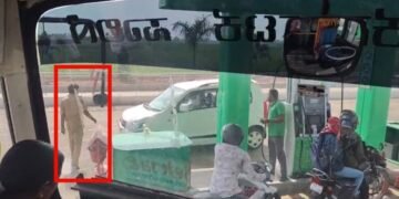 ಸೈಡ್ ಕೊಡಲಿಲ್ಲವೆಂದು ಪೆಟ್ರೋಲ್ ಬಂಕ್‌ಗೆ ಬಸ್ ನುಗ್ಗಿಸಿ ಚಾಲಕ ಆವಾಜ್!