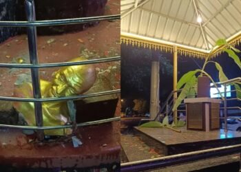 ಹಾವೇರಿಯಲ್ಲಿ ಗಾಂಧಿ ಪುತ್ಥಳಿ ಧ್ವಂಸ ಮಾಡಿದ ದುಷ್ಕರ್ಮಿಗಳು!