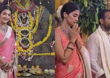 ಉಡುಪಿಯಲ್ಲಿ ನಾಗದೇವರಿಗೆ ವಿಶೇಷ ಪೂಜೆ ಸಲ್ಲಿಸಿದ ನಟಿ ಪೂಜಾ ಹೆಗ್ಡೆ