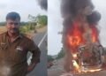 ಧಗಧಗನೆ ಹೊತ್ತಿ ಉರಿದ ಸಾರಿಗೆ ಬಸ್ – ಚಾಲಕನ ಸಮಯಪ್ರಜ್ಞೆಯಿಂದ 17 ಮಂದಿ ಪಾರು!