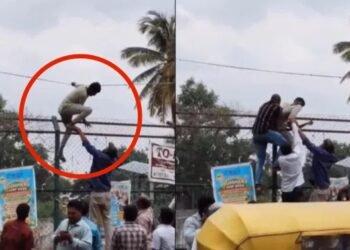 ಎಣ್ಣೆ ಮತ್ತಲ್ಲಿ ಸಾಯ್ತೀನಿ ಎಂದು ರಾಜಕಾಲುವೆ ಗ್ರಿಲ್‌ ಏರಿ ಯುವಕನ ಹುಚ್ಚಾಟ!