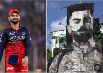 ಕೊಹ್ಲಿ ಕ್ರೇಜ್.. ಲಕ್ನೋ ಏಕನಾ ಕ್ರೀಡಾಂಗಣದಲ್ಲಿ 345 ಚದರ ಅಡಿಯ ಬೃಹತ್ ಕಲಾಕೃತಿ ಅನಾವರಣ!