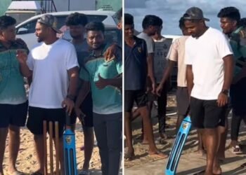 “ಚೆನ್ನೈ ಚೆಟ್ಟನ್” : ಲೋಕಲ್‌ ಬಾಯ್ಸ್‌ ಜೊತೆ ಬೀಚಲ್ಲಿ ಕ್ರಿಕೆಟ್ ಆಡಿ ಫ್ಯಾನ್ಸ್‌ ಮನಗೆದ್ದ ಸಂಜು ಸ್ಯಾಮ್ಸನ್!