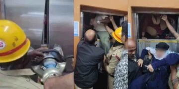 ಶಾಪಿಂಗ್ ಮಾಲ್‌ನ ಲಿಫ್ಟ್​​ನಲ್ಲಿ 9 ಮಂದಿ ಲಾಕ್‌ : ಹರಸಾಹಸಪಟ್ಟು ರಕ್ಷಿಸಿದ ಅಗ್ನಿಶಾಮಕ ಸಿಬ್ಬಂದಿ!