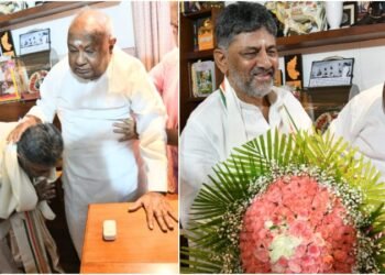 ಸಿಎಂ ಪಟ್ಟಕ್ಕೇರುವ ಮುನ್ನ ದೇವೇಗೌಡರ ಆಶೀರ್ವಾದ ಪಡೆದ ಡಿಕೆಶಿ