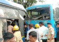 ಕೆ ಆರ್ ಸರ್ಕಲ್ನಲ್ಲಿ ಬಿಎಂಟಿಸಿ ಬಸ್ಗಳ ಭೀಕರ ಅಪಘಾತ : ಐವರಿಗೆ ಗಾಯ