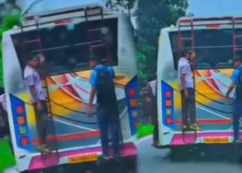ಉಡುಪಿಯಲ್ಲಿ ಬಸ್ ಏಣಿ ಏರಿ ವಿದ್ಯಾರ್ಥಿಗಳ ಅಪಾಯಕಾರಿ ಪ್ರಯಾಣ – ವಿಡಿಯೋ ವೈರಲ್!