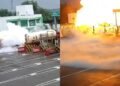 ಡಿವೈಡರ್‌ಗೆ ಡಿಕ್ಕಿ ಹೊಡೆದ LPG ಟ್ಯಾಂಕರ್ – ಕ್ಷಣದಲ್ಲೇ ಸ್ಫೋಟ ; 5 ಸಾವು, ಭಯಾನಕ ವಿಡಿಯೋ ವೈರಲ್‌!
