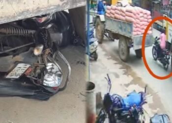 ದಾವಣಗೆರೆಯಲ್ಲಿ ಭೀಕರ ಅಪಘಾತ : ಲಾರಿ ಚಕ್ರಕ್ಕೆ ಸಿಲುಕಿ ಬೈಕ್ ಸವಾರ ಸ್ಥಳದಲ್ಲೇ ಸಾವು!
