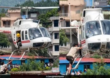 ನೇಪಾಳ ಜಲಪ್ರಳಯ : ಟಿ-ಶರ್ಟ್ ಬೀಸಿ ಹೆಲಿಕಾಪ್ಟರ್ ಗಮನ ಸೆಳೆದು, ಕೊನೆಗೂ ಪಾರಾದ ಬಾಲಕ