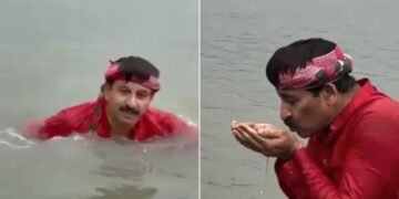 “ಇಲ್ಲಿ ಮೊಸಳೆಗಳಿರಬಹುದು, ಆದರೂ…”: ಯಮುನೆಯಲ್ಲಿ ಮುಳುಗೆದ್ದು ‌”ನದಿ ಸ್ವಚ್ಛವಾಗಿದೆ” ಎಂದ ಬಿಜೆಪಿ ಸಂಸದ